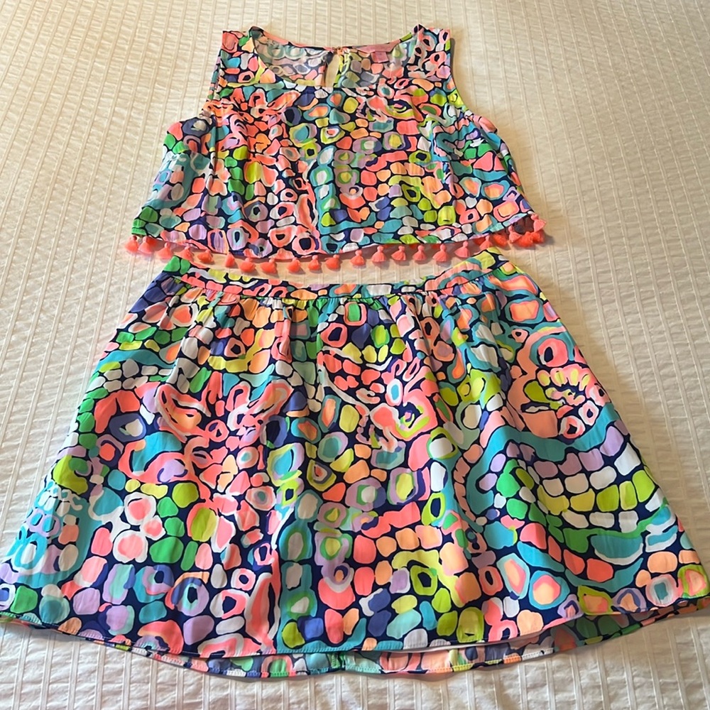 Lilly Pulitzer Neon 2 Piece Skirt Set